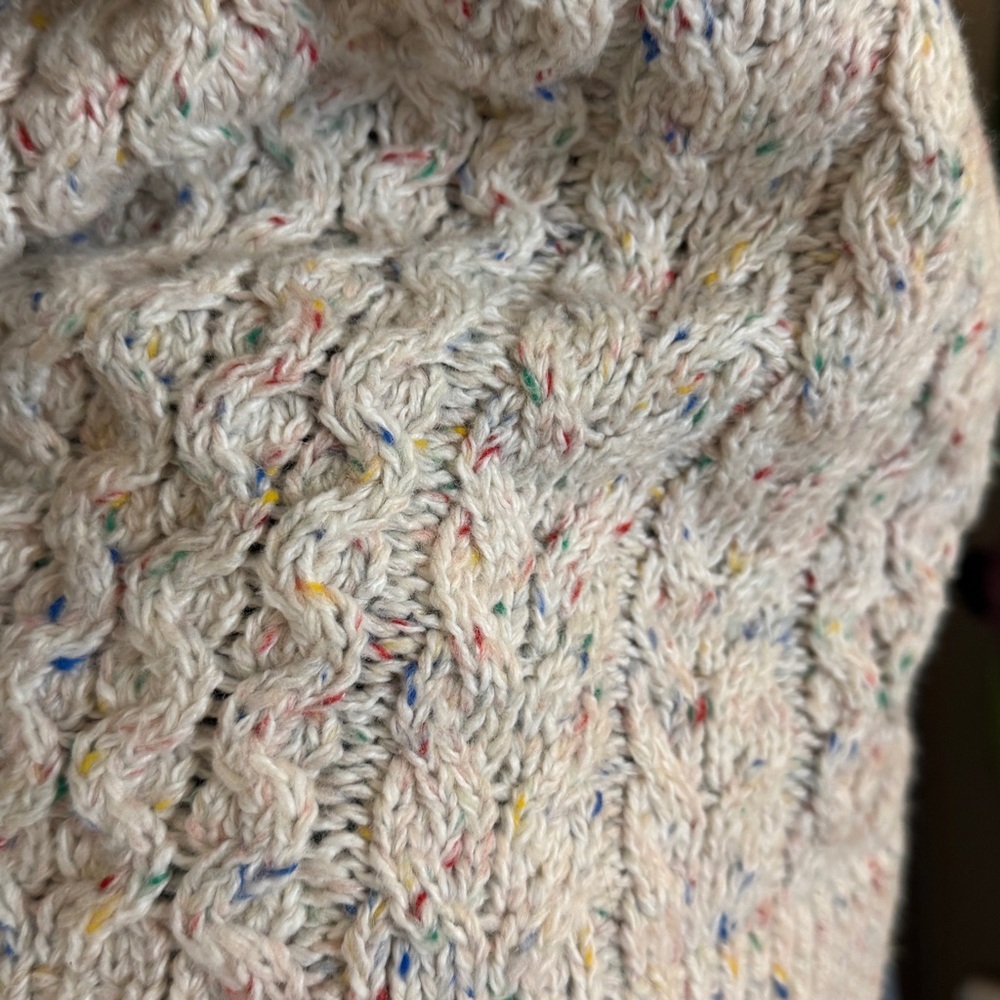 Lands' End Cozy Lofty Aran Cable Knit Turtleneck Sweater Size S - Picture 7 of 8